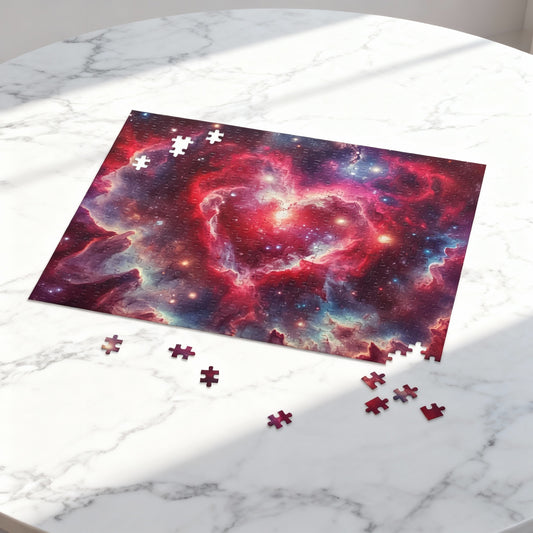 Cosmic Galactic Puzzle - 'Cosmic Love' - Heart Nebula - Space Themed Jigsaw