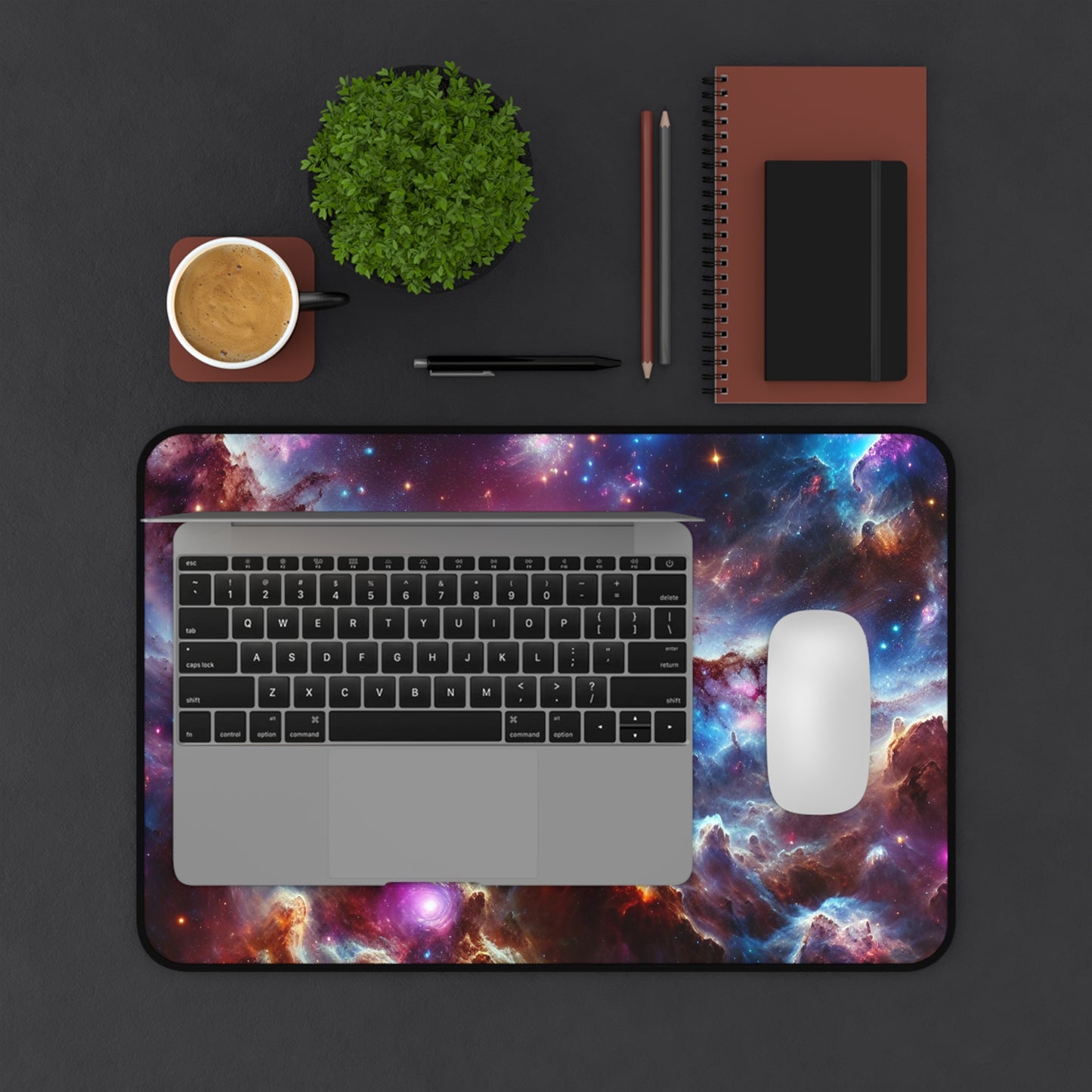 Galaxy Desk Mat - 'Luminous Realm' - Cosmic Gaming & Office Decor