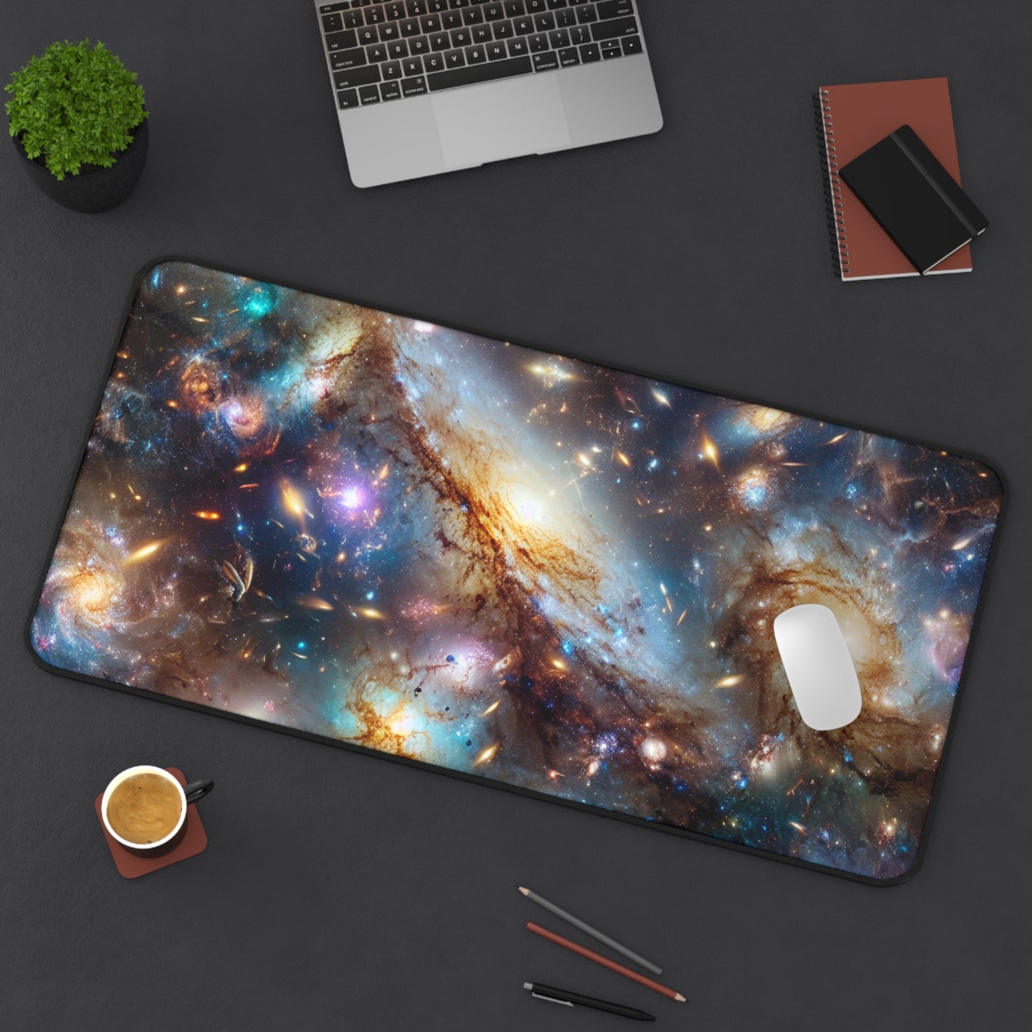 Galaxy Desk Mat - 'Frosted Galaxy' - Cosmic Gaming & Office Decor