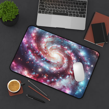 Spiral Galaxy Desk Mat - 'Starborn Whirl' - Cosmic Gaming & Office Decor