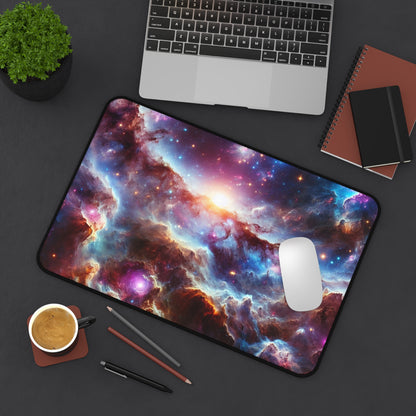 Galaxy Desk Mat - 'Luminous Realm' - Cosmic Gaming & Office Decor