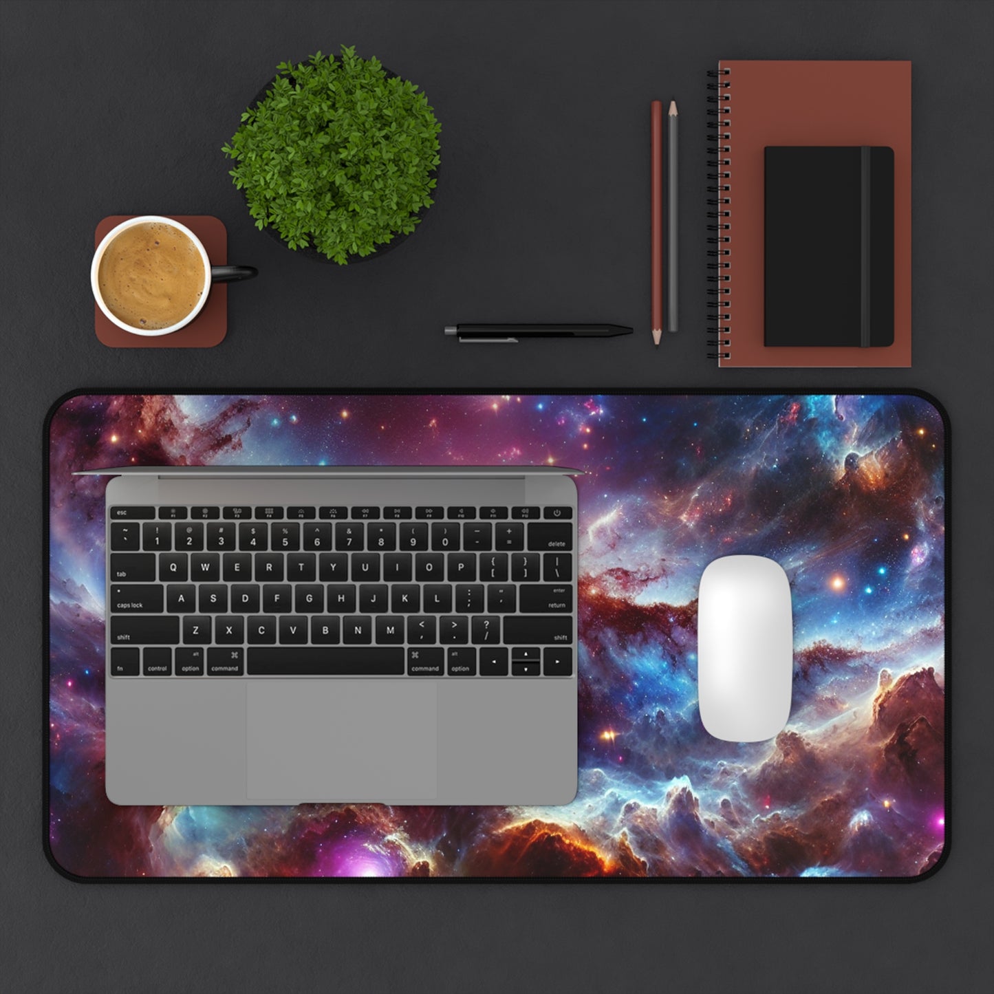 Galaxy Desk Mat - 'Luminous Realm' - Cosmic Gaming & Office Decor