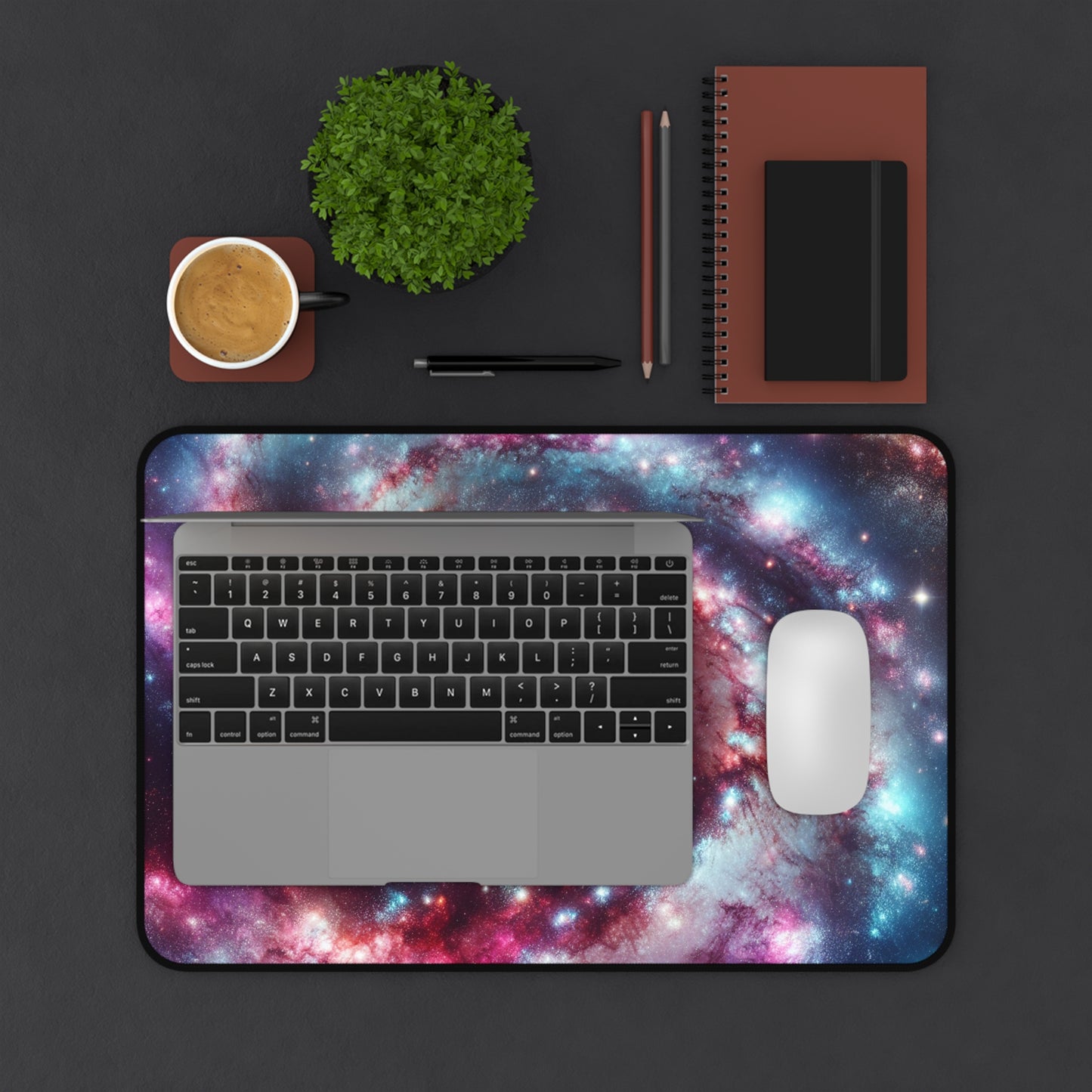 Spiral Galaxy Desk Mat - 'Starborn Whirl' - Cosmic Gaming & Office Decor