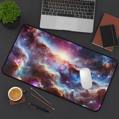 Galaxy Desk Mat - 'Luminous Realm' - Cosmic Gaming & Office Decor