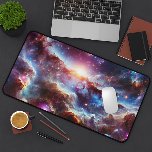 Galaxy Desk Mat - 'Luminous Realm' - Cosmic Gaming & Office Decor