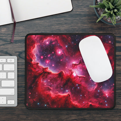 Red Galaxy Mouse Pad - 'Passion Nebula' - Cosmic Gaming & Office Decor