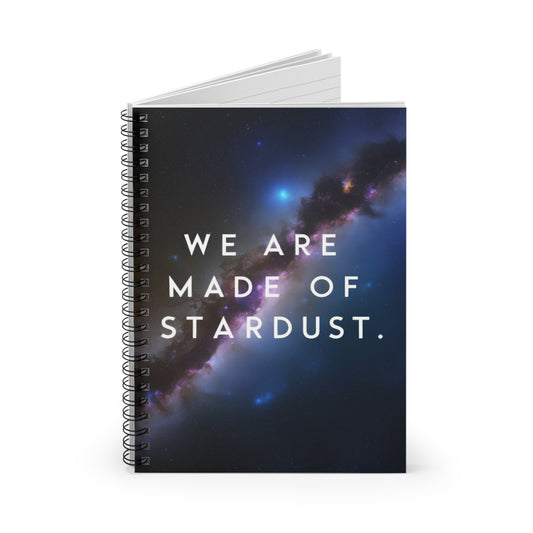 Infinite Cosmic Spiral Notebook – 'We Are Made of Stardust'