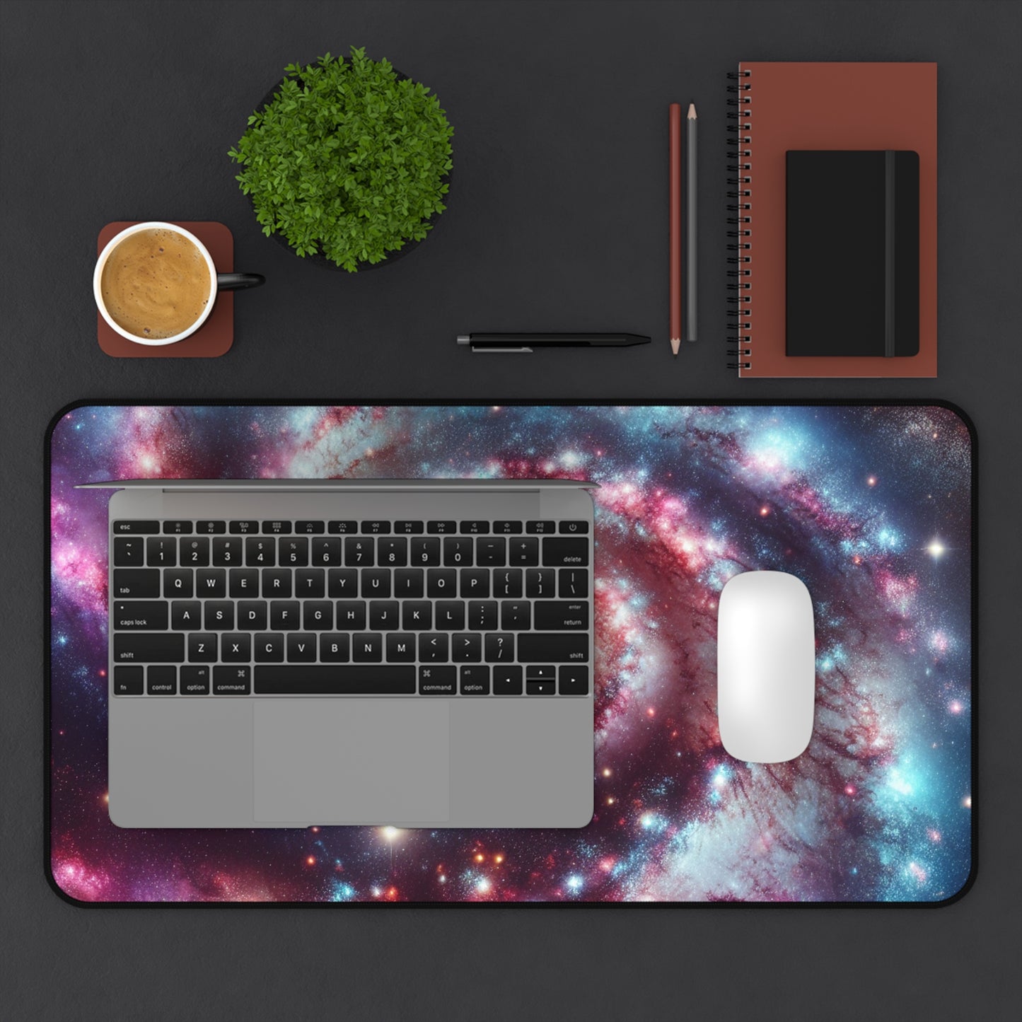 Spiral Galaxy Desk Mat - 'Starborn Whirl' - Cosmic Gaming & Office Decor