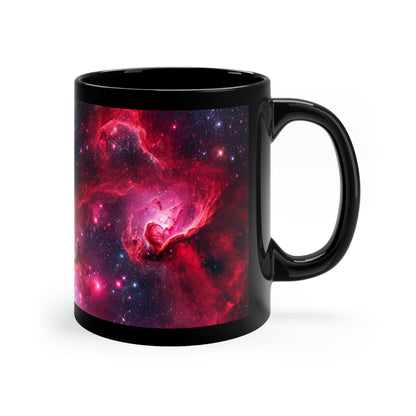 Cosmic Red Galaxy Mug - 'Passion Nebula' - 11oz