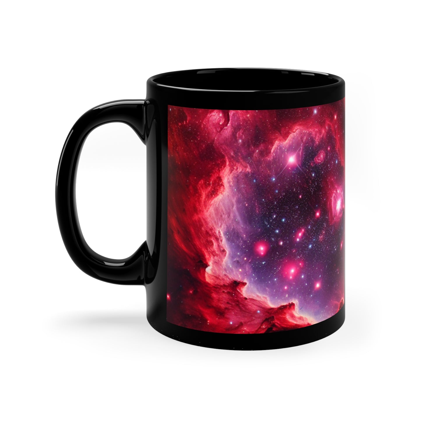 Cosmic Red Galaxy Mug - 'Passion Nebula' - 11oz