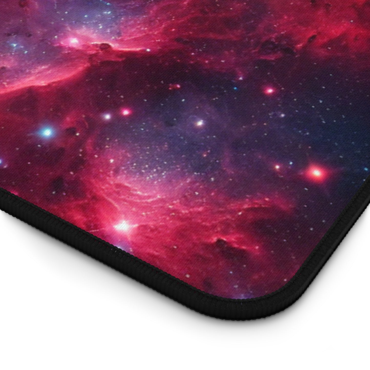 Red Galaxy Desk Mat - 'Passion Nebula' - Cosmic Gaming & Office Decor