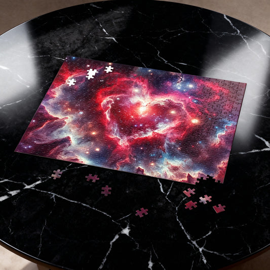 Cosmic Galactic Puzzle - 'Cosmic Love' - Heart Nebula - Space Themed Jigsaw